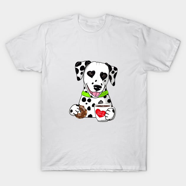 Dalmatian Coffee T-Shirt by FLCupcake